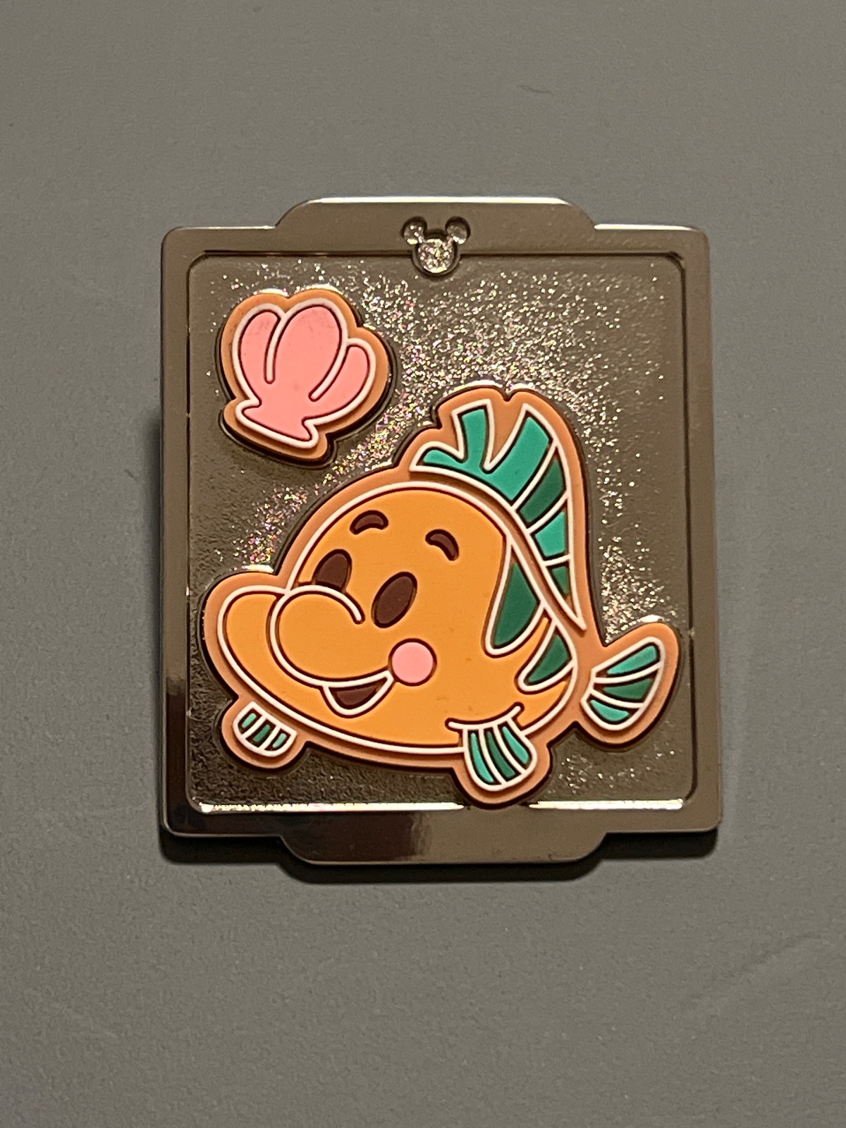Disney Store Limited Edition Advent Calendar Flounder Gingerbread Cookies Tray Pin