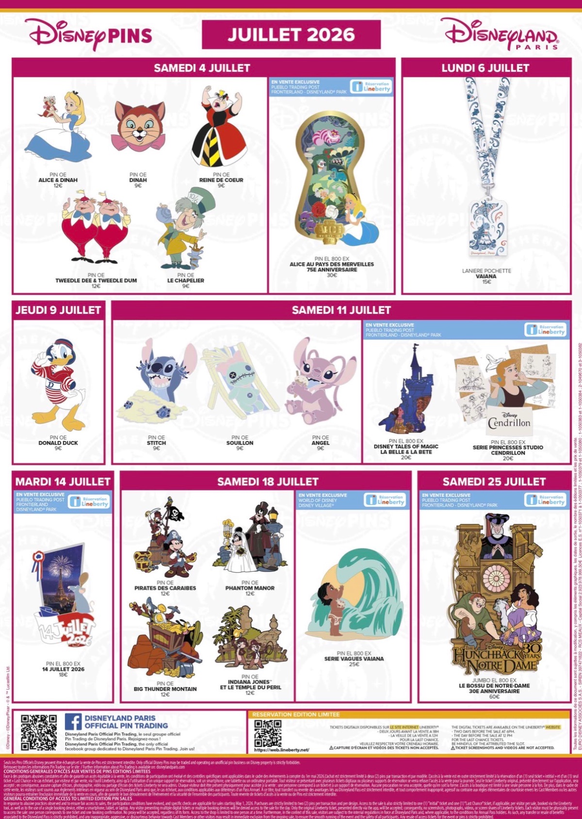 July 2026 pin release calendar