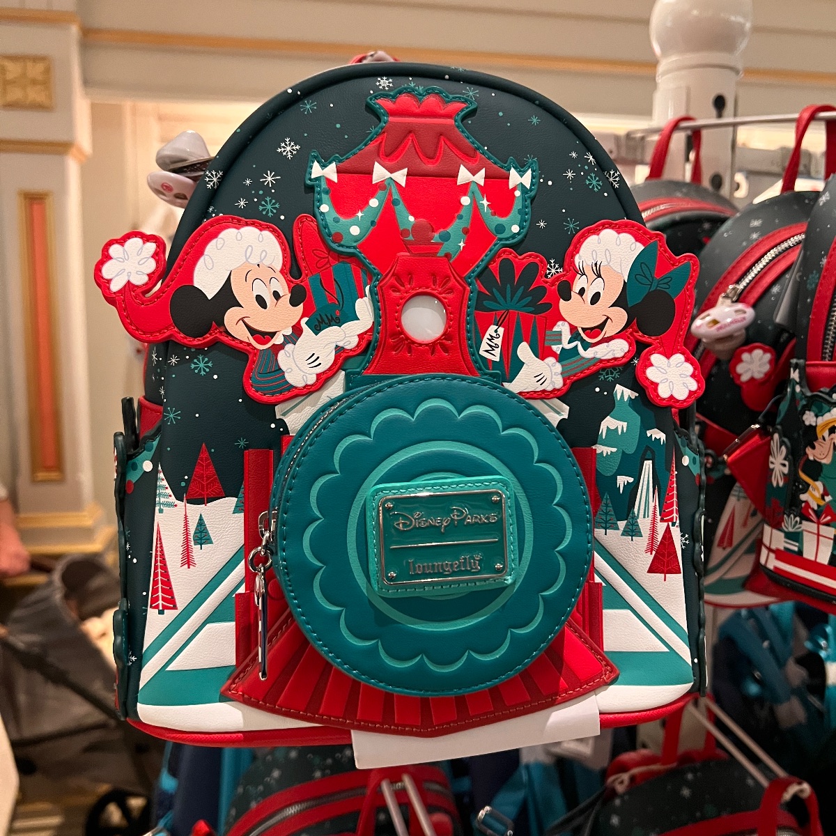 Disneyland Paris Christmas Mickey and Friends Train Loungefly Backpack