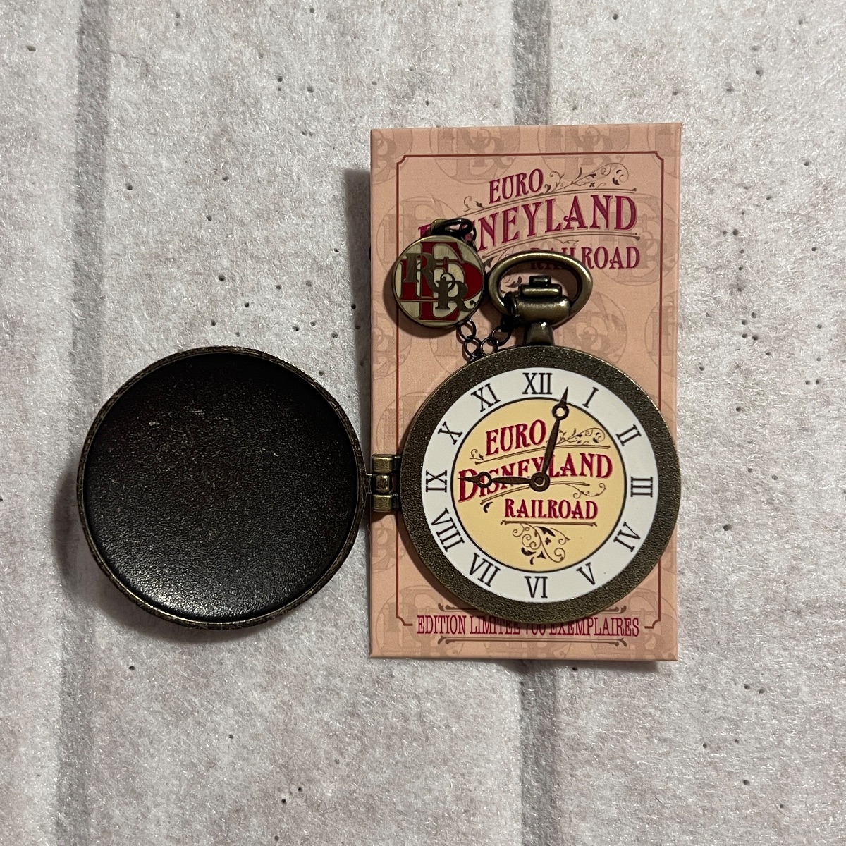 Disneyland Paris Limited Edition Euro Railroad Pocketwatch Hinged Pin view 2