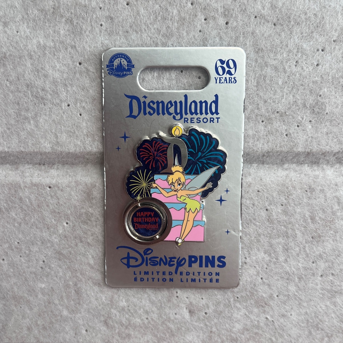 Disneyland Resort Limited Edition 69 Years Tinkerbell Anniversary Pin view 2