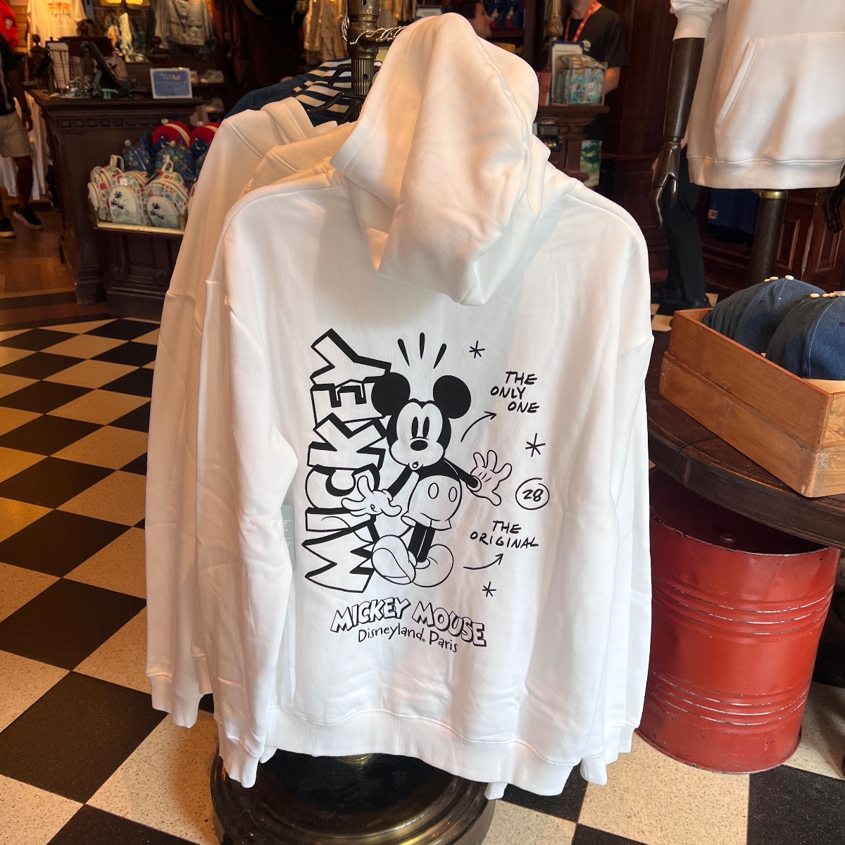 Disneyland Paris Mickey Mouse Black White Hoodie