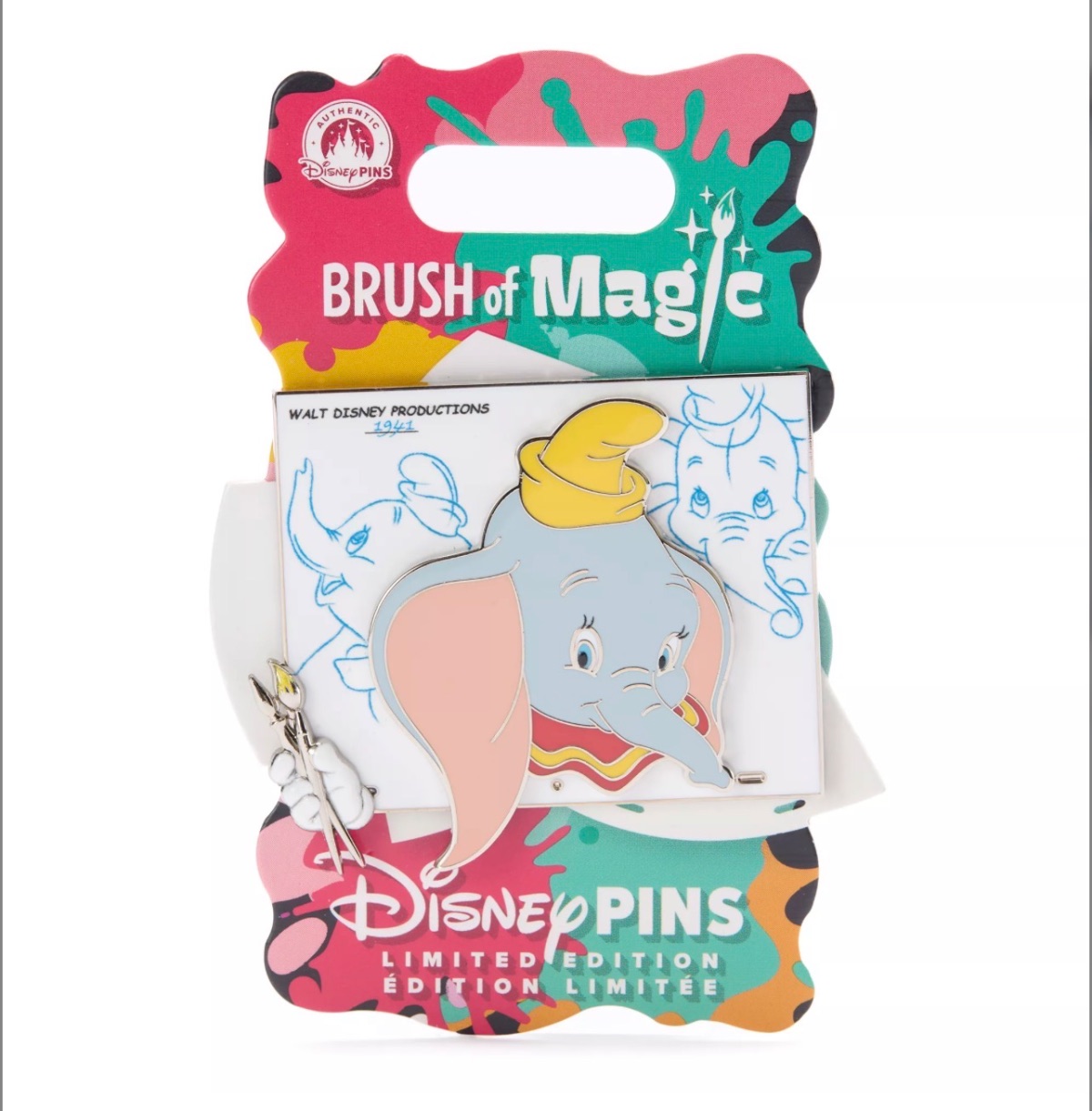 Disney Store Limited Edition Brush of Magic Dumbo Pin view 1