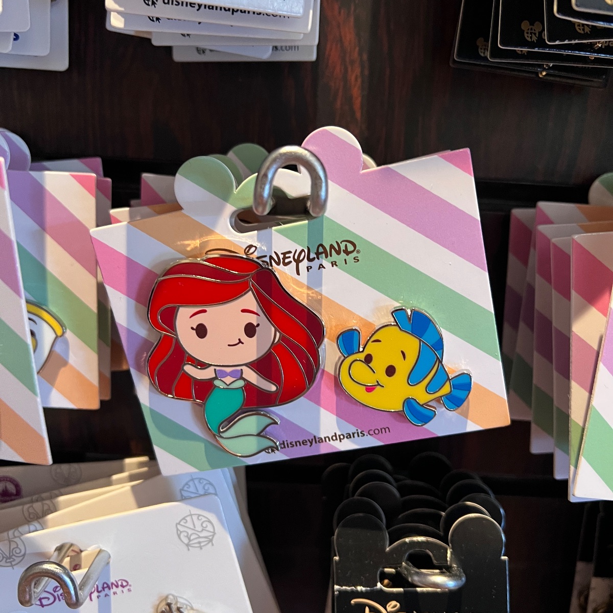 Disneyland Paris Princess and Friends Ariel Flounder Pin Set view 1