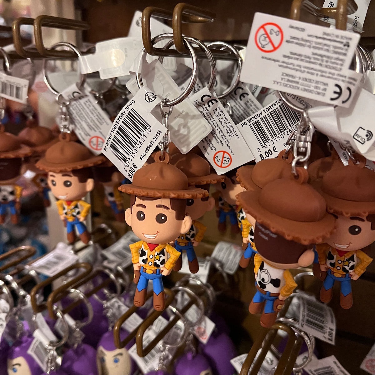 Disneyland Paris Toy Story Woody 3D Character Model Keyring