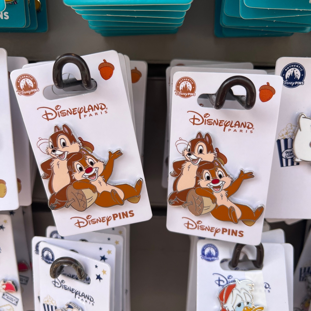 Disneyland Paris Chip and Dale Acorn Pin view 1