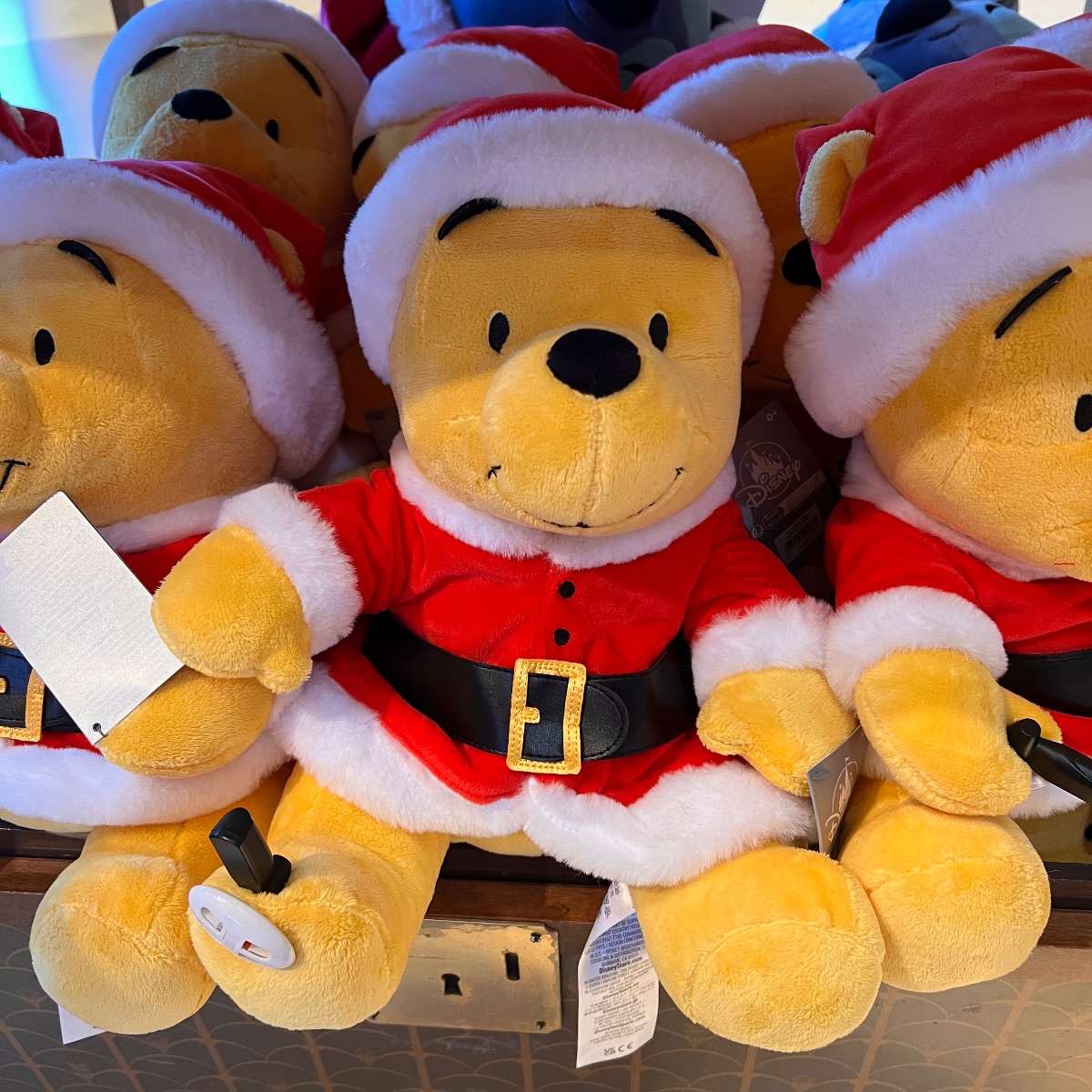 Disneyland Paris Christmas Winnie the Pooh Santa Plush