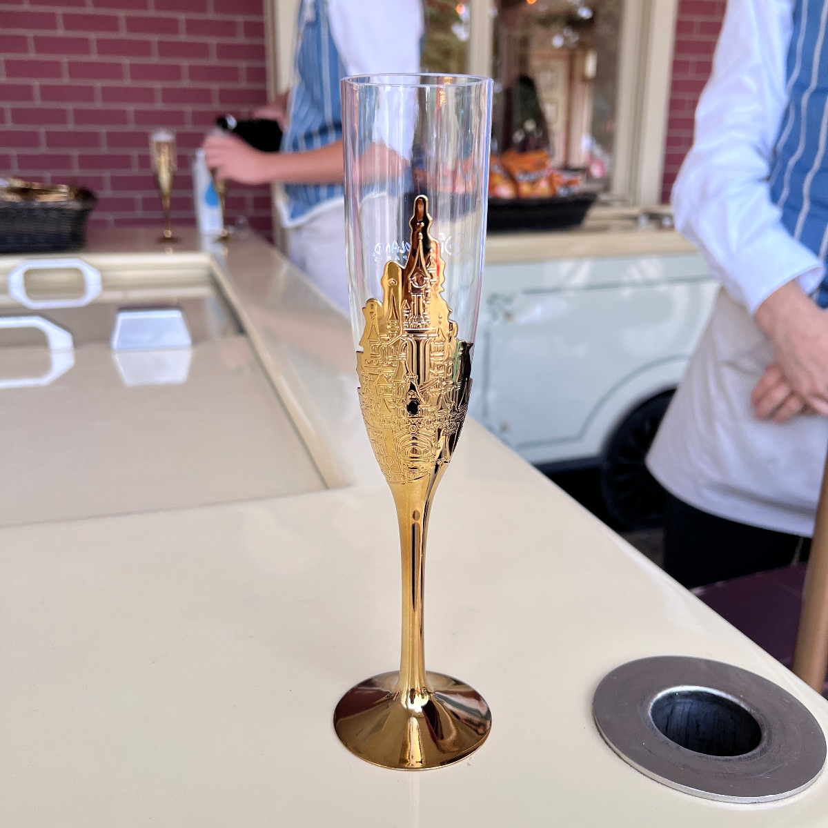 Disneyland Paris Plastic Gold Champagne Flute