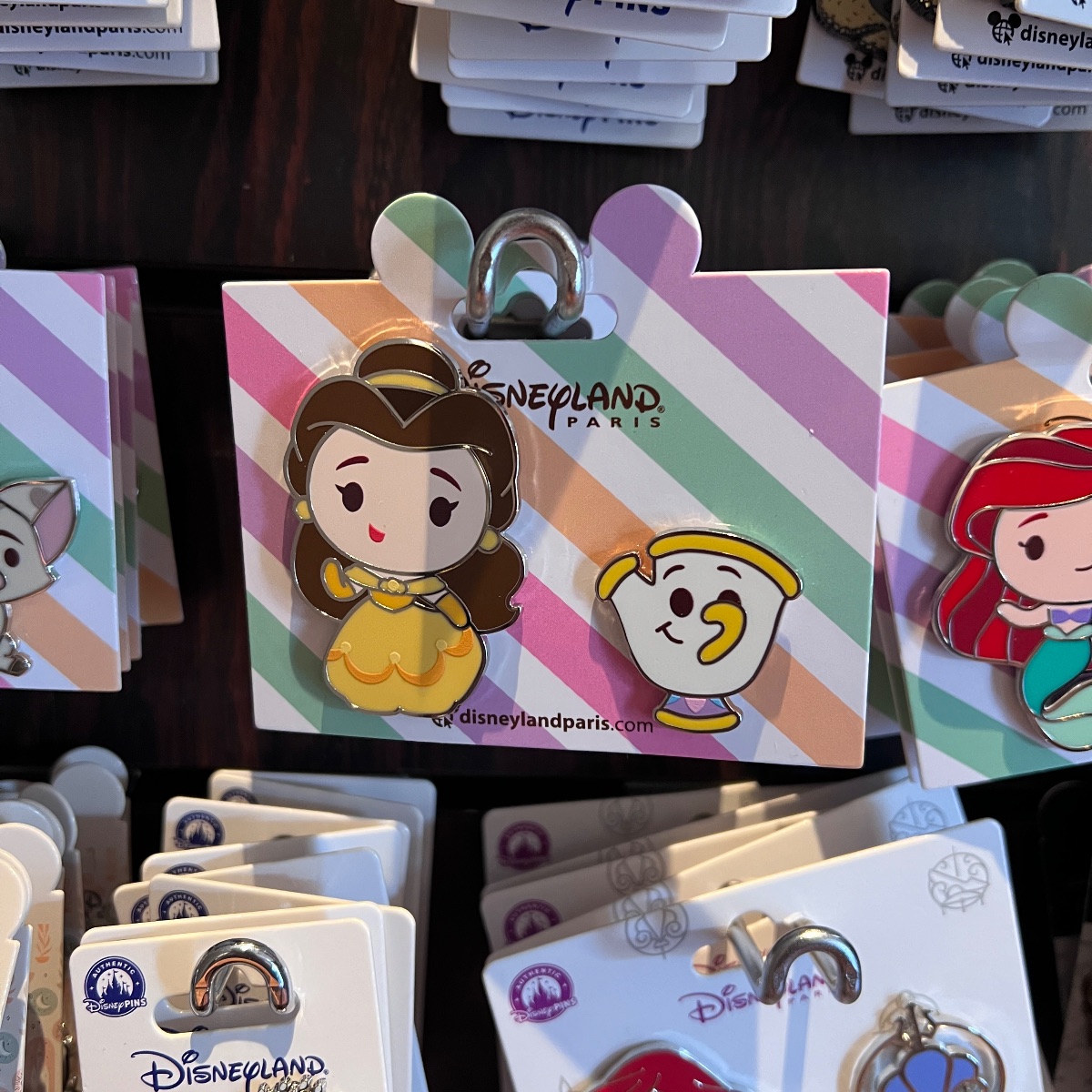 Disneyland Paris Princess and Friends Belle and Chip Pin Set view 1