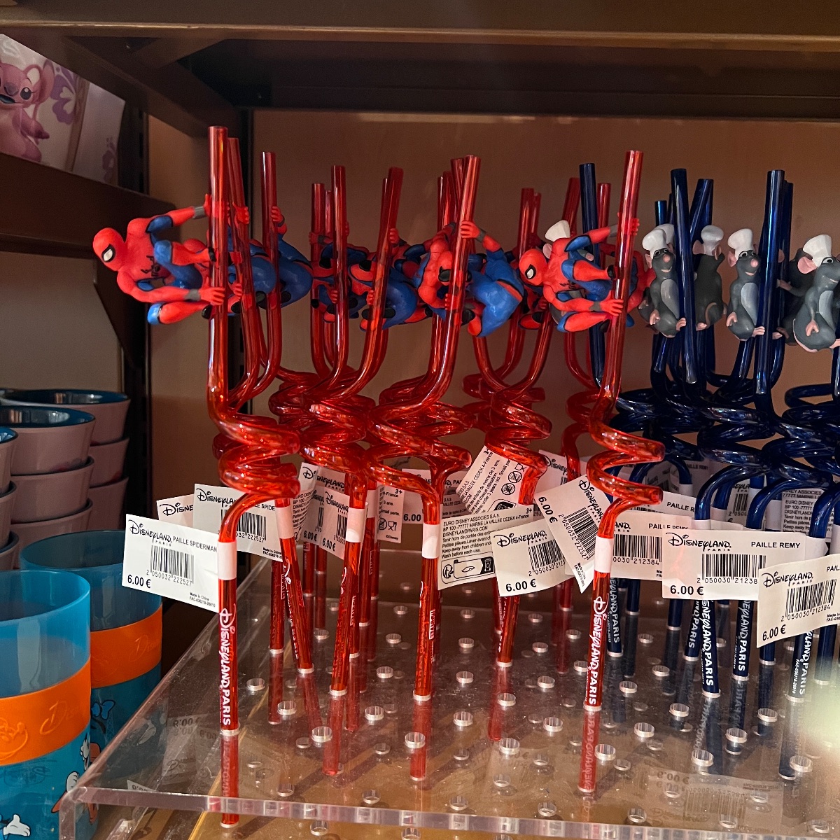 Disneyland Paris SpiderMan Swirly Drinking Straw
