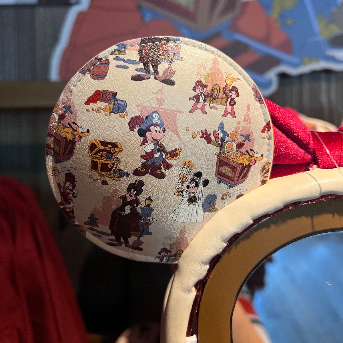 Disneyland Paris Attractions Velvet Red Bow Minnie Ears view 4