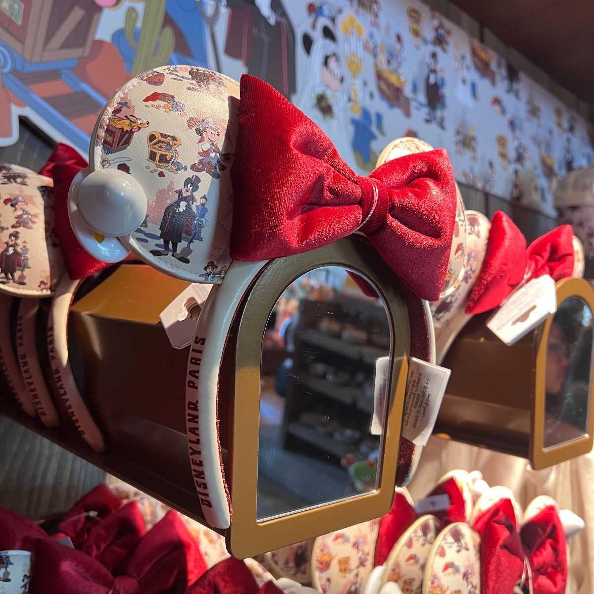 Disneyland Paris Attractions Velvet Red Bow Minnie Ears view 2