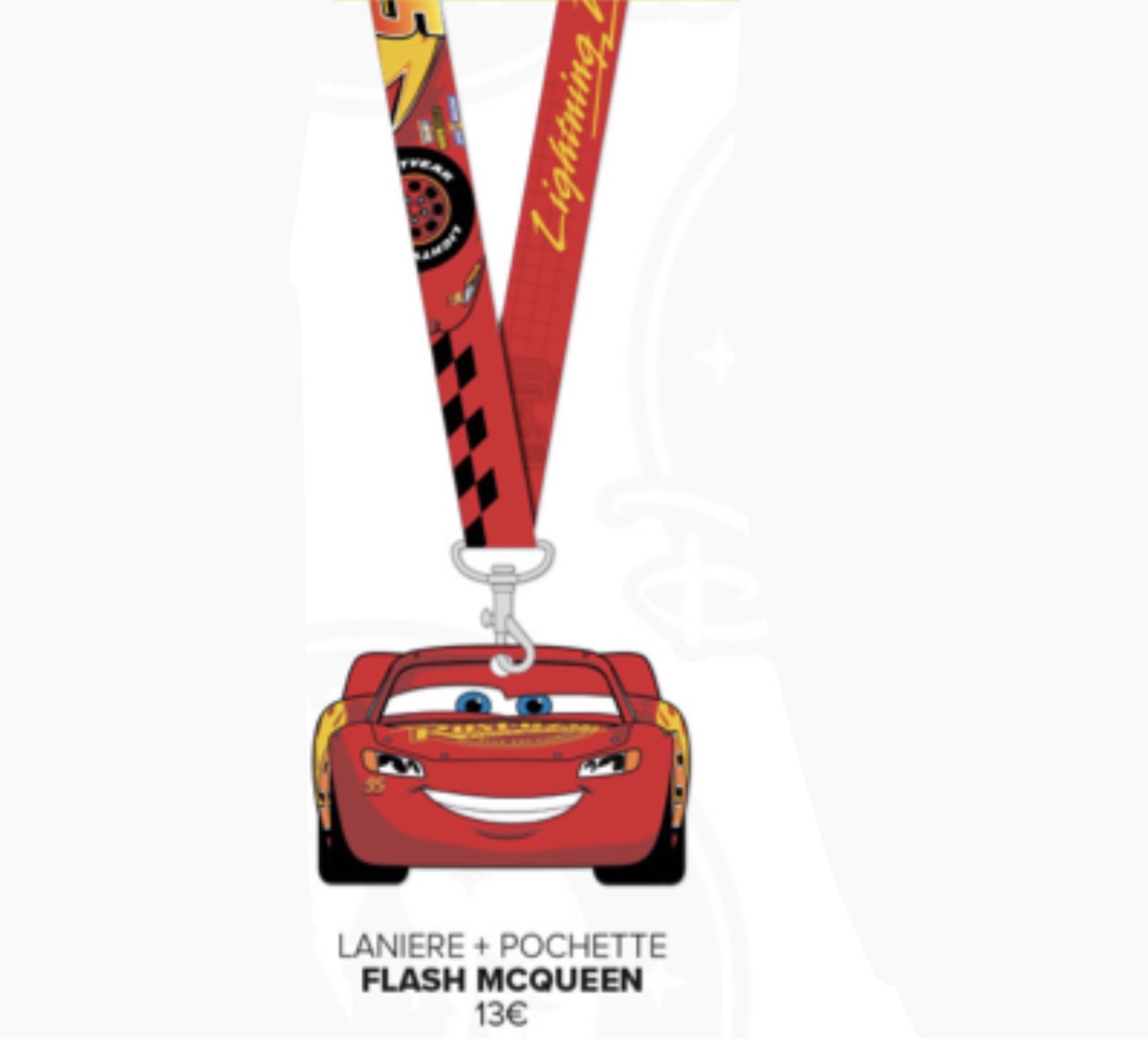 Disneyland Paris Cars Lightning McQueen Lanyard view 1