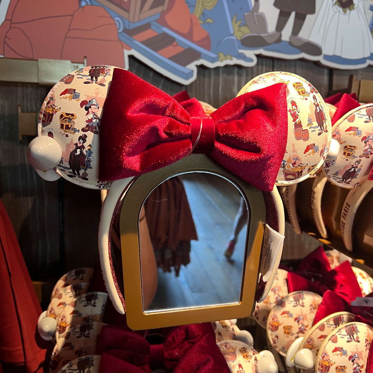 Disneyland Paris Attractions Velvet Red Bow Minnie Ears