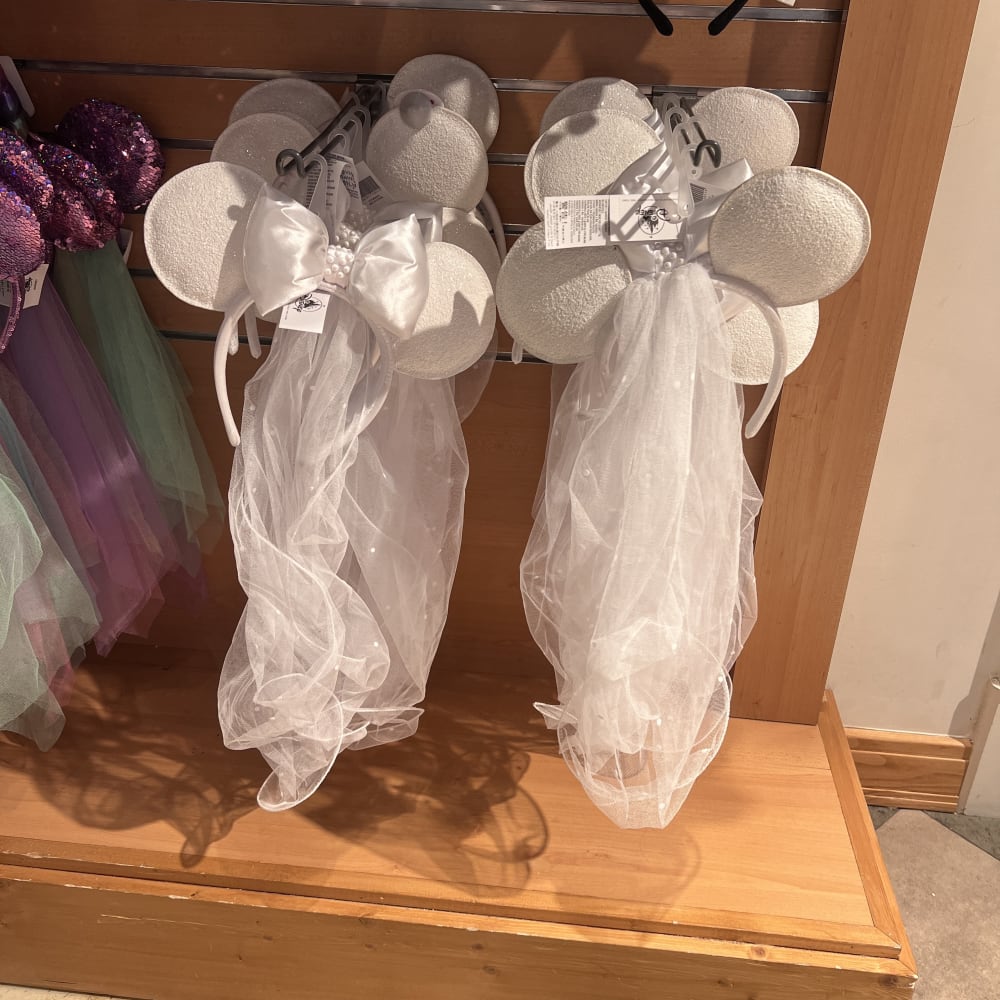 Disneyland Paris Wedding Veil Minnie Bow Ears view 2