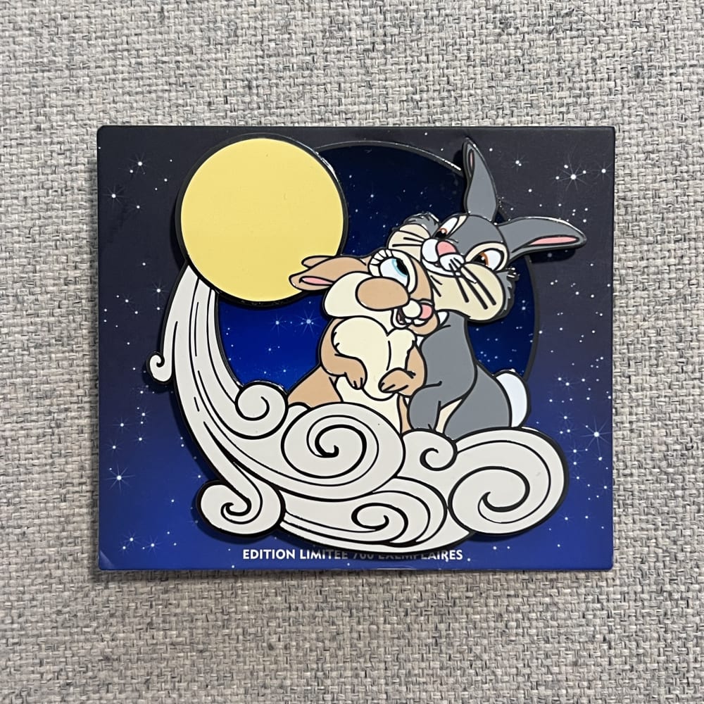 Disneyland Paris Limited Edition Cloud Moon Series Thumper Miss Bunny Pin view 1