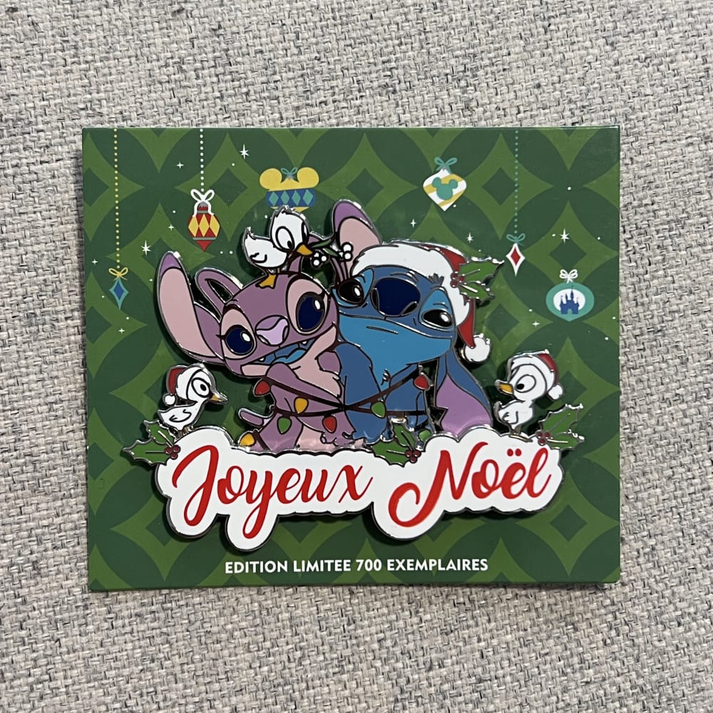 Disneyland Paris Limited Edition Happy Christmas Stitch and Angel Pin view 1