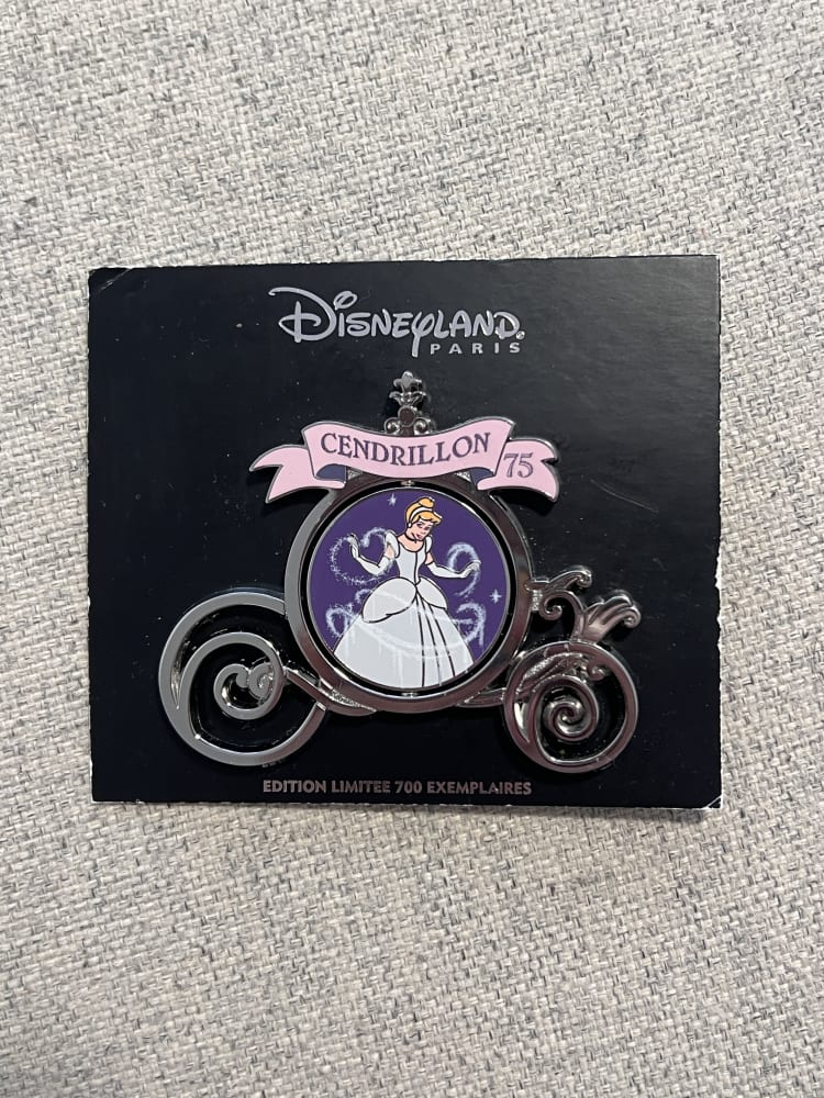 Disneyland Paris Limited Edition 75th Cinderella Spinner Pin view 2