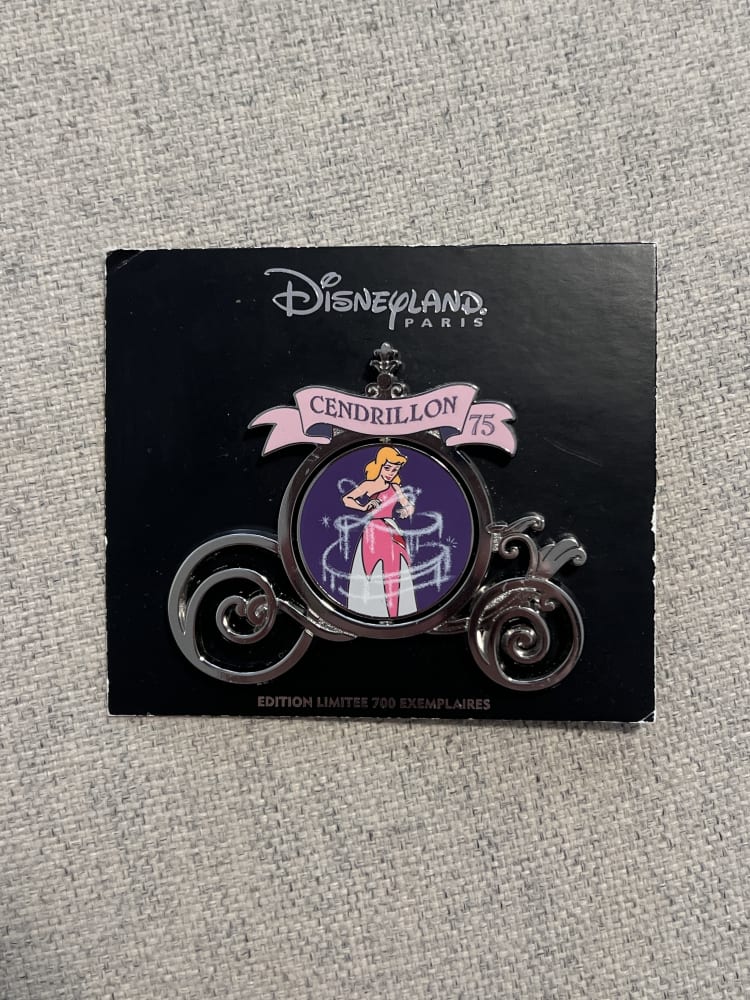 Disneyland Paris Limited Edition 75th Cinderella Spinner Pin view 1