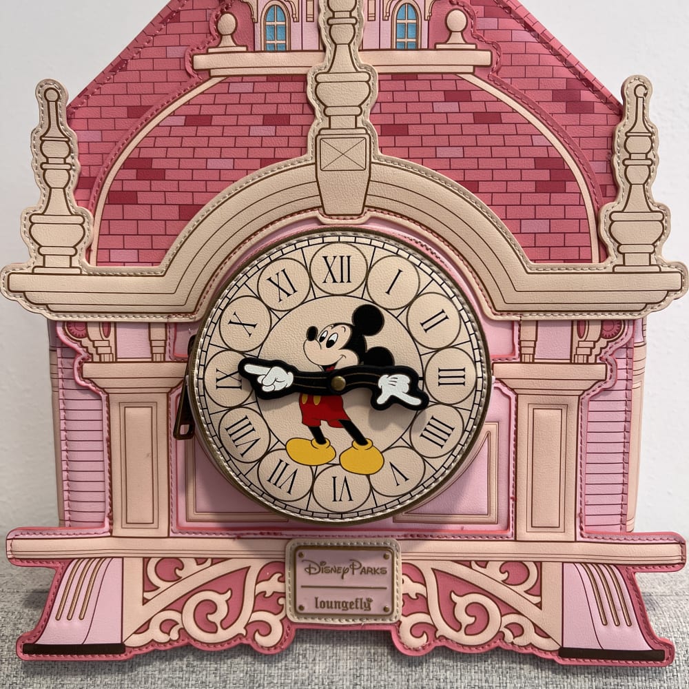 Disneyland Paris Hotel Building with Mickey Mouse Clock and Moveable Arms Loungefly Backpack view 6