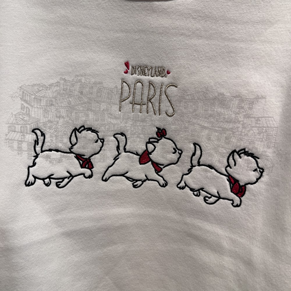 Disneyland Paris Beige Aristocats Gold Embroidered Sweater view 2