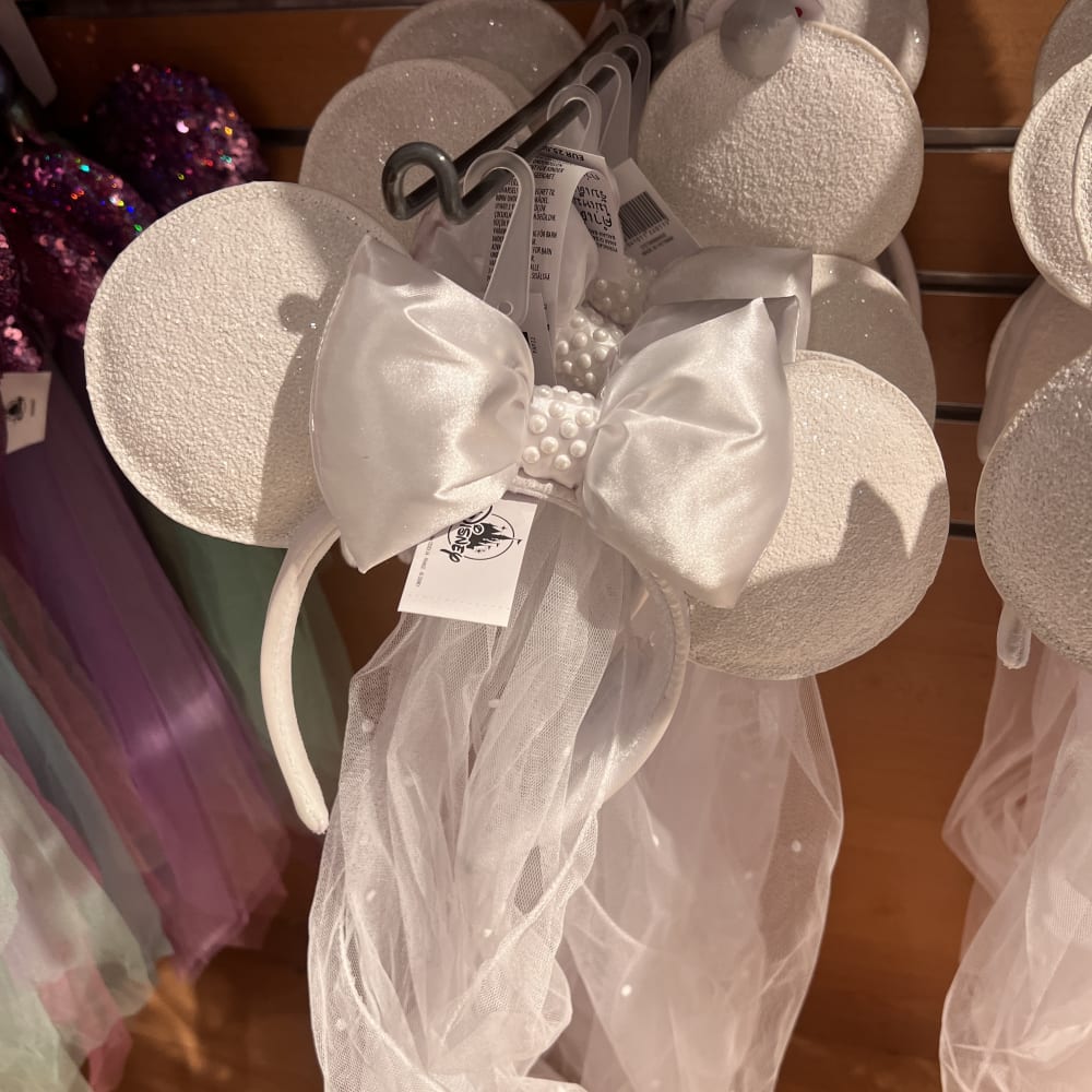 Disneyland Paris Wedding Veil Minnie Bow Ears view 1