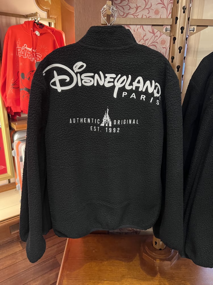 Disneyland Paris Full Zip Embroidered Logo Black Fleece Jacket view 2