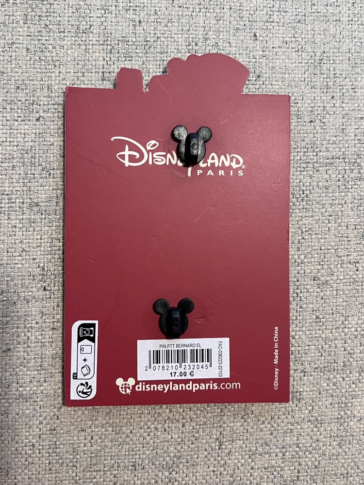 Disneyland Paris Limited Edition Pin Trading Time Rescuers Bernard Pin view 2