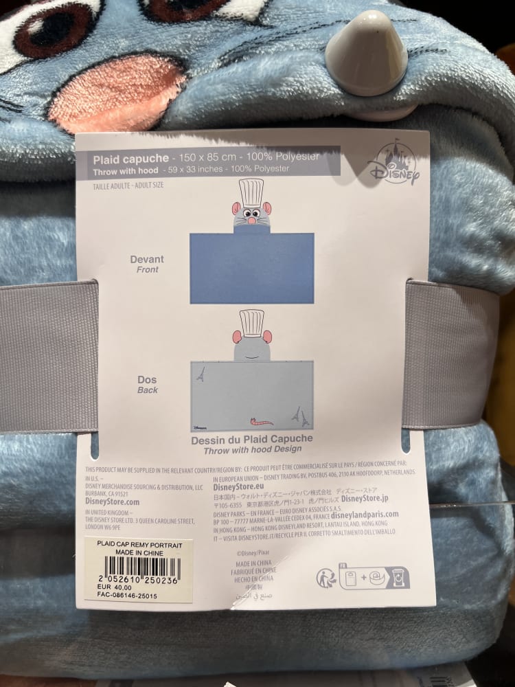 Disneyland Paris Chef Remy Hooded Blanket view 4