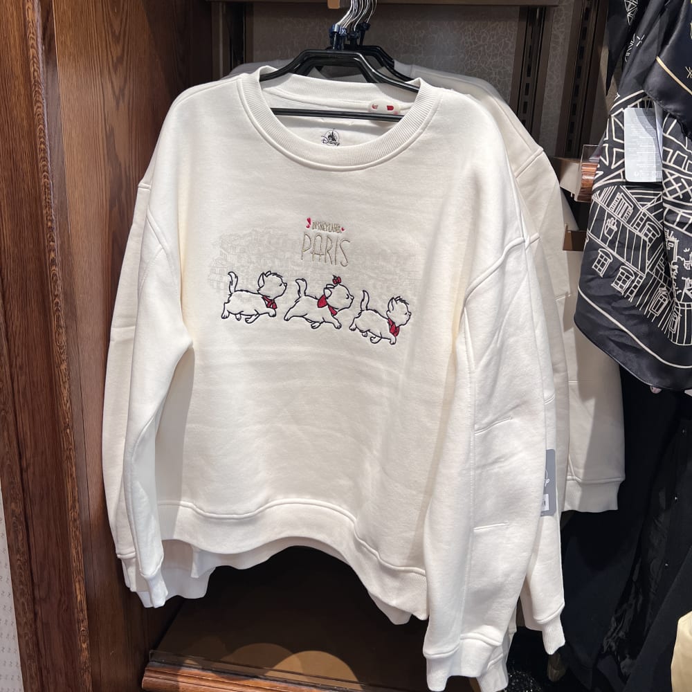 Disneyland Paris Beige Aristocats Gold Embroidered Sweater