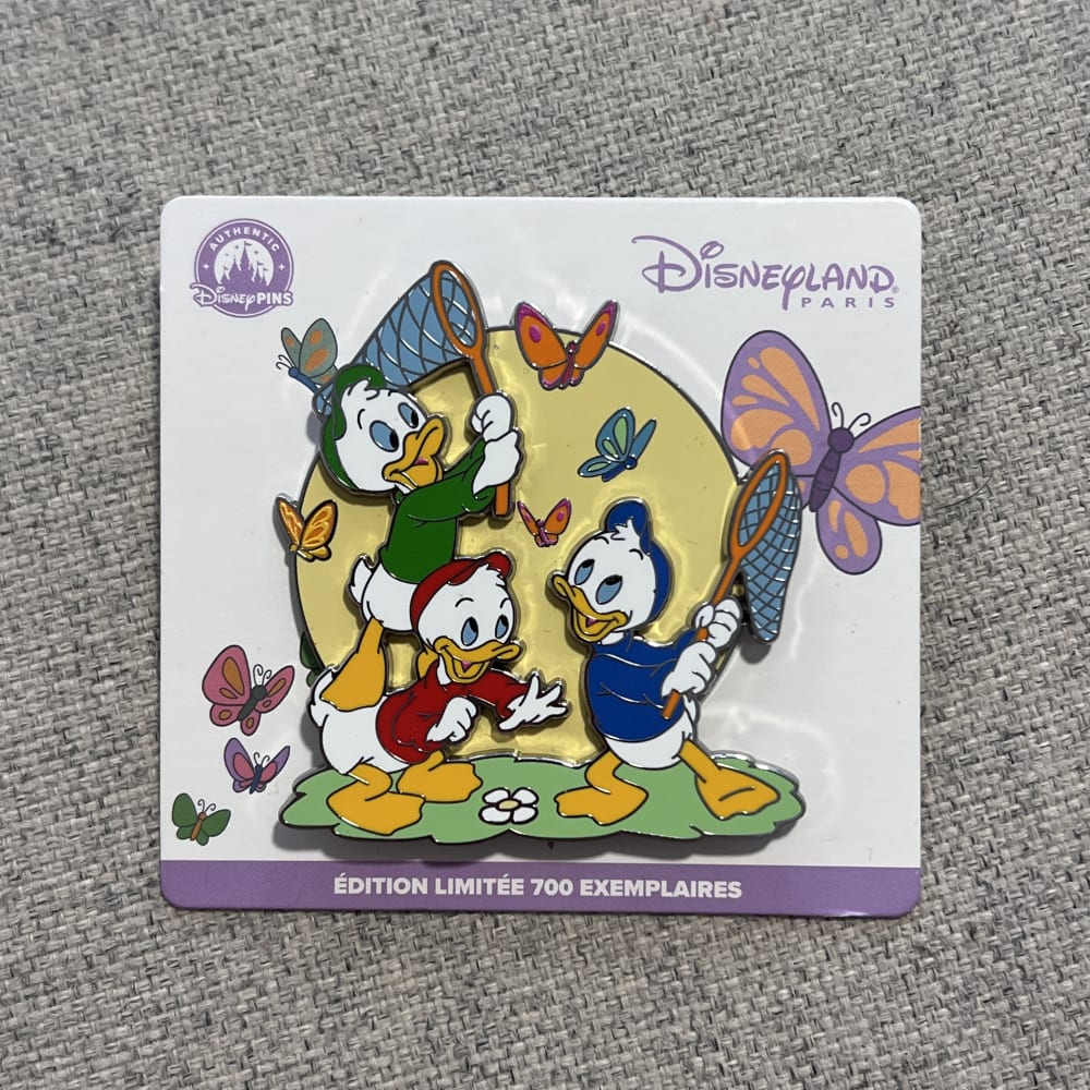 Disneyland Paris Limited Edition Butterflies Huey Dewey and Louie Pin view 1