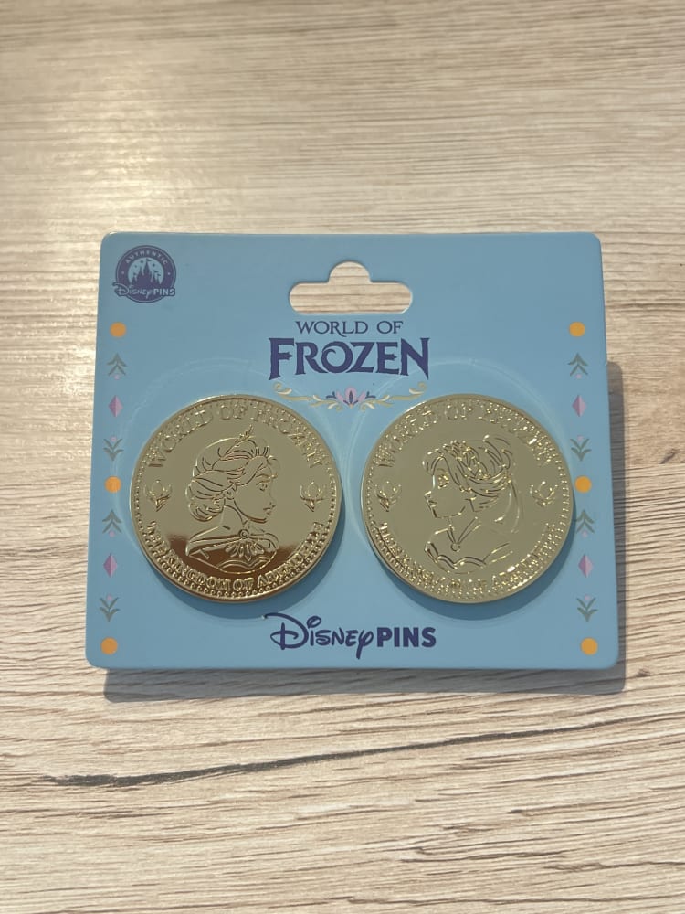 Disneyland Paris World of Frozen Elsa Anna Coin Pin Set view 1