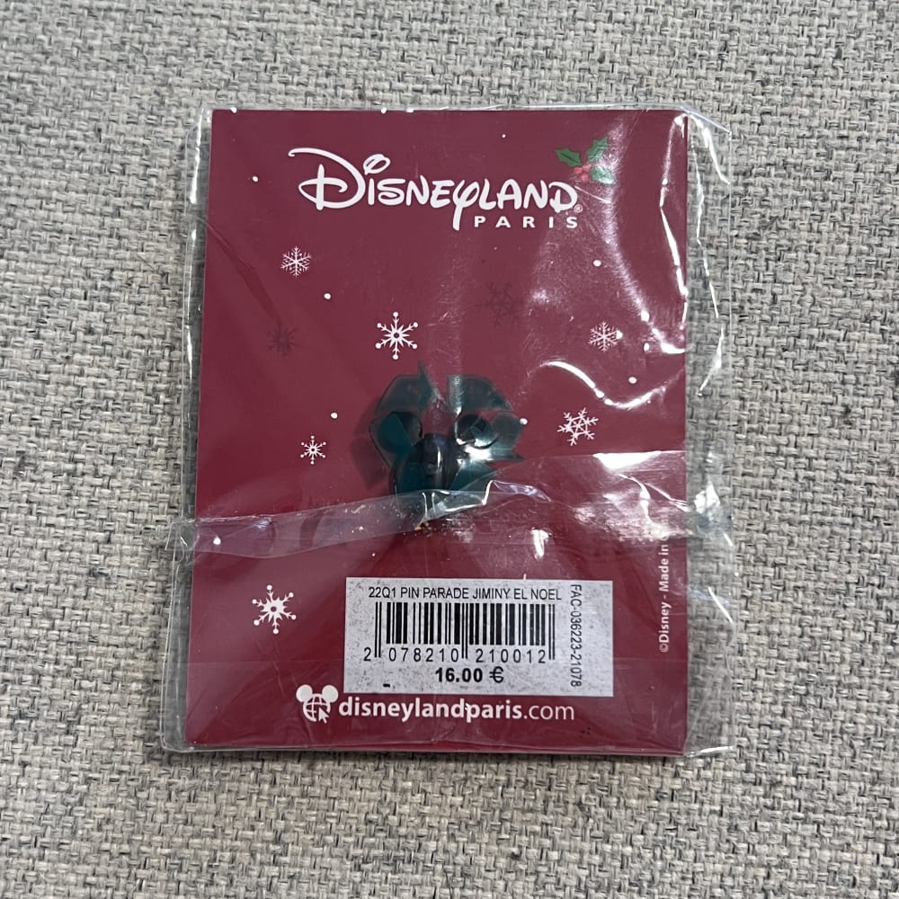 Disneyland Paris Limited Edition Happy Christmas Jiminy Cricket Pin view 2