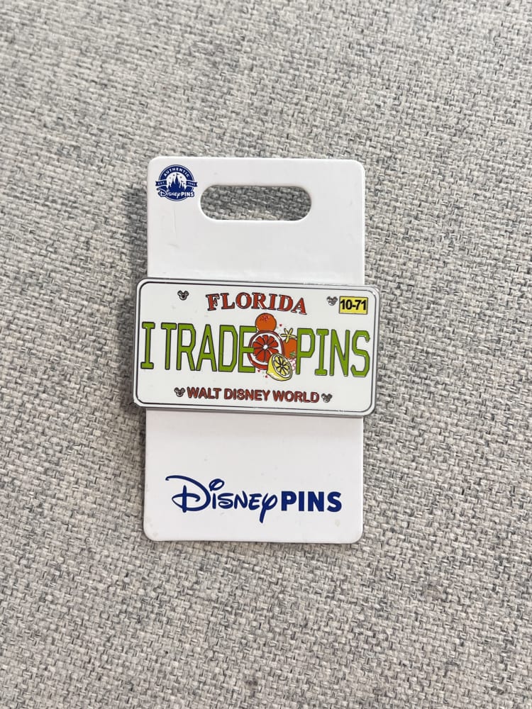Walt Disney World 'I Trade Pins' License Plate Pin view 1