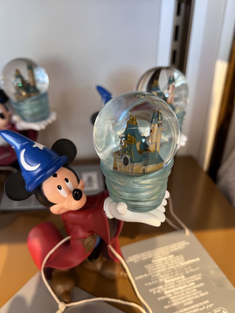 Disneyland Paris Sorcerer Mickey Sleeping Beauty Castle Snowglobe Figurine view 2