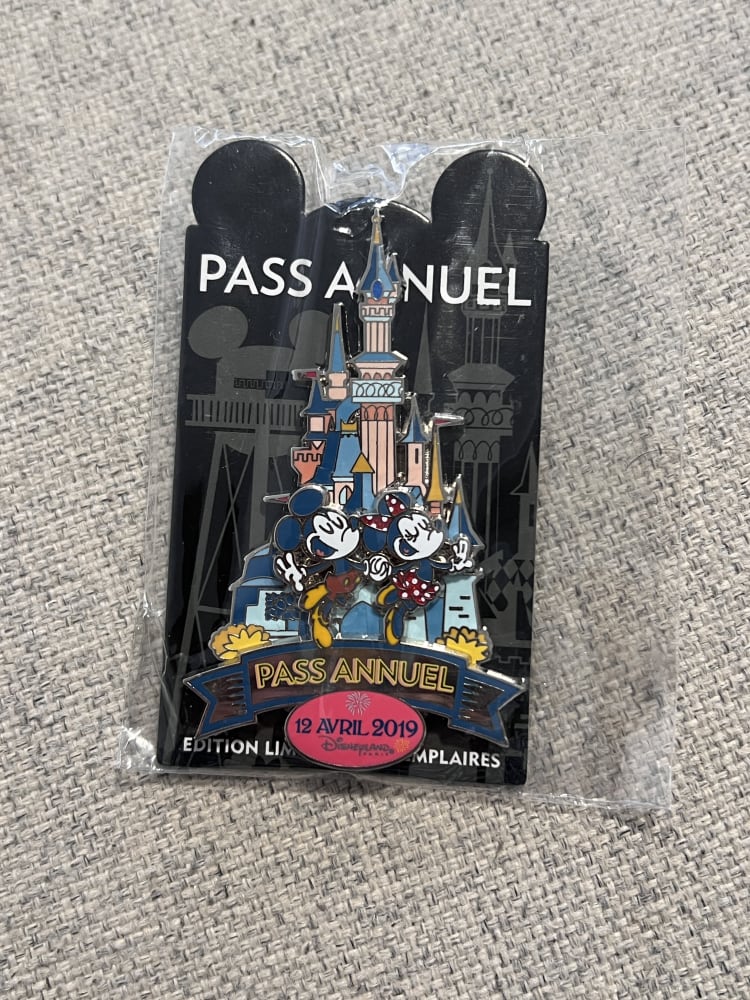 Disneyland Paris Limited Edition Sleeping Beauty Castle Pass Annuel Pin view 1