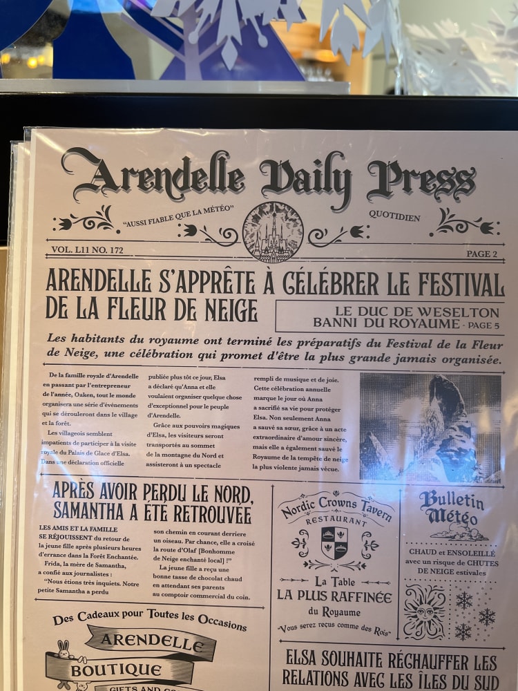 Disneyland Paris World of Frozen Arendelle Daily Press Newspaper view 4