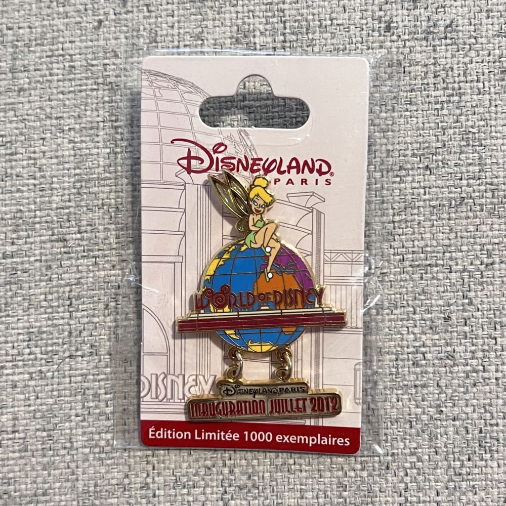 Disneyland Paris Limited Edition World of Disney Inauguration Globe Tinkerbell Pin view 1