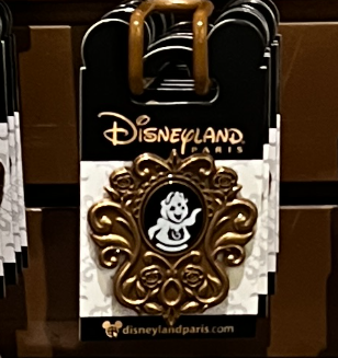 Disneyland Paris Beauty and the Beast Cogsworth Brass Silhouette Pin view 1
