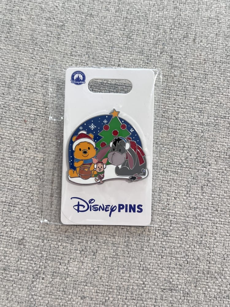 Disney Store Winter Winnie The Pooh Eeyore Piglet Christmas Tree Pin view 1