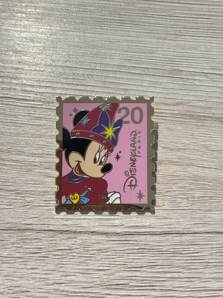 Disneyland Paris 20th Anniversary Minnie Mouse Stamp Pin view 1
