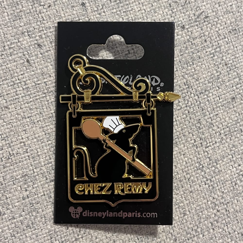 Disneyland Paris Ratatouille Chez Remy Black Sign Pin view 1