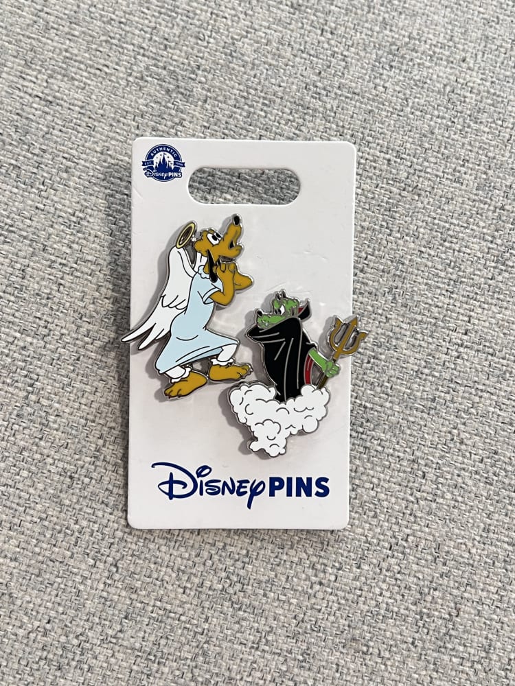 US Disney Pluto Devil Angel Pin Set view 1