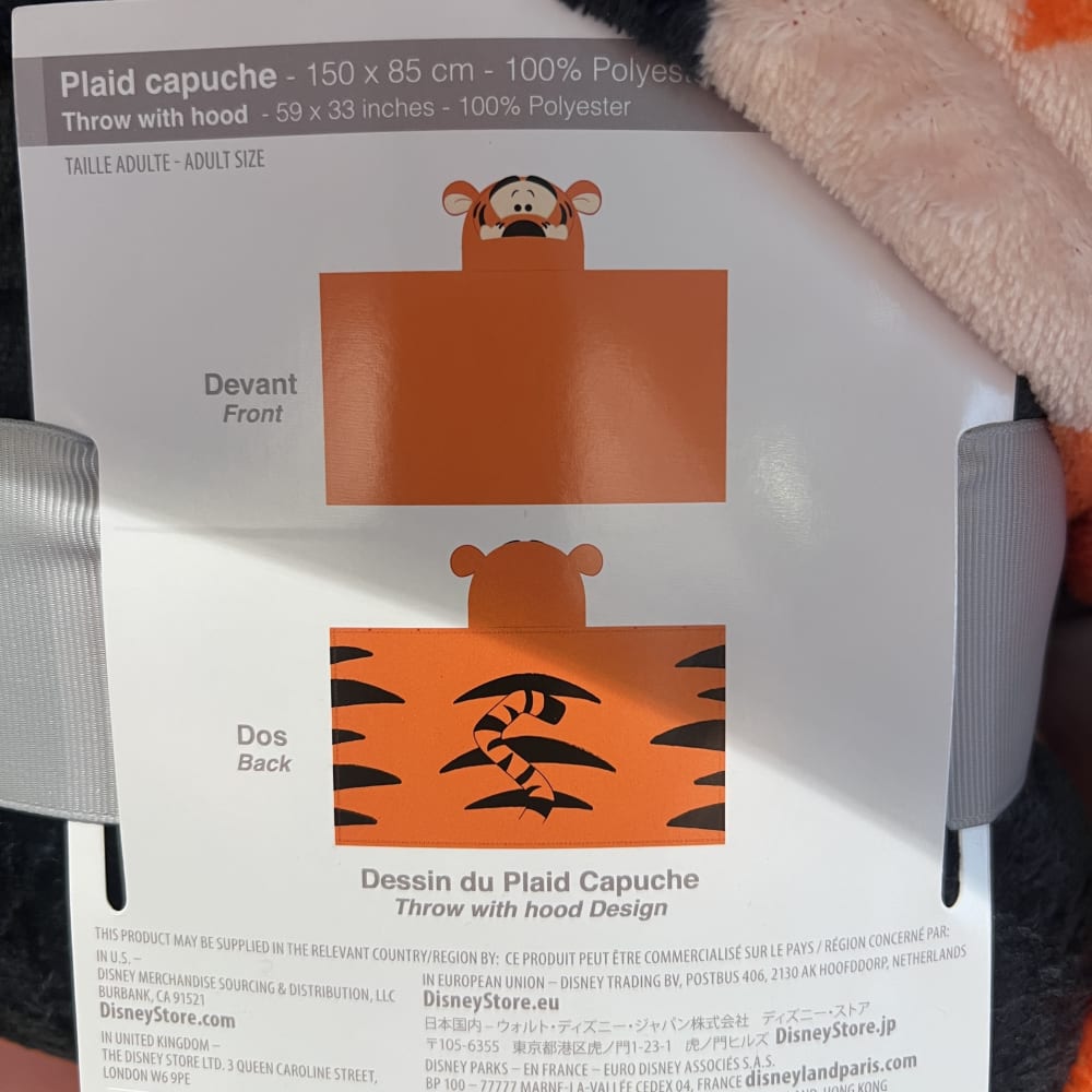 Disneyland Paris Tigger Hooded Blanket view 2