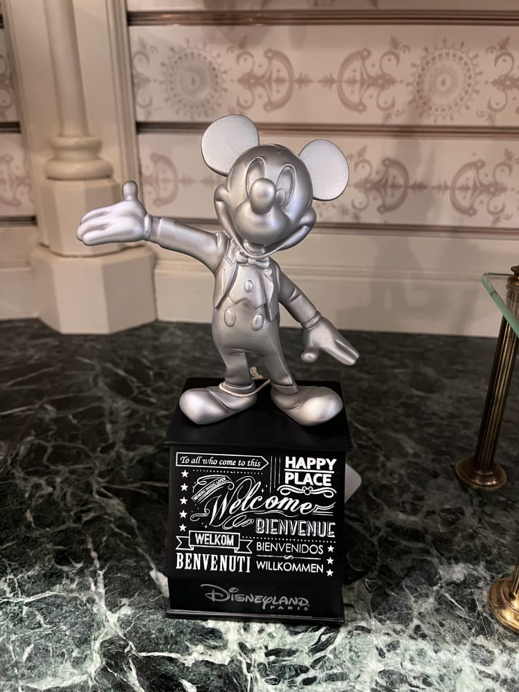 Disneyland Paris Silver Mickey Mouse Welcome Statue view 1