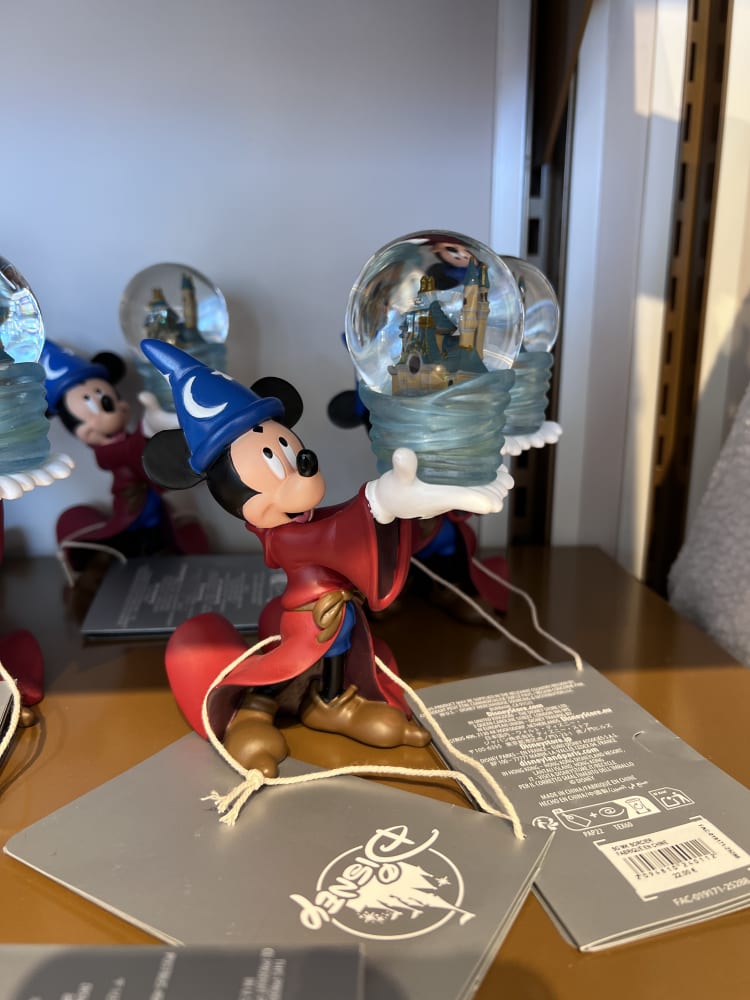 Disneyland Paris Sorcerer Mickey Sleeping Beauty Castle Snowglobe Figurine view 1