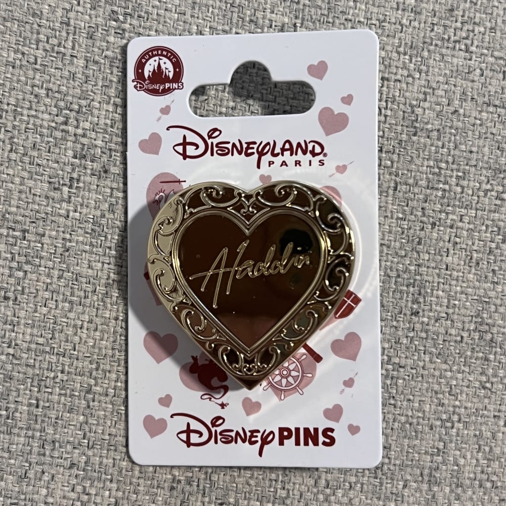 Disneyland Paris Love Heart Hinged Aladdin Pin view 2
