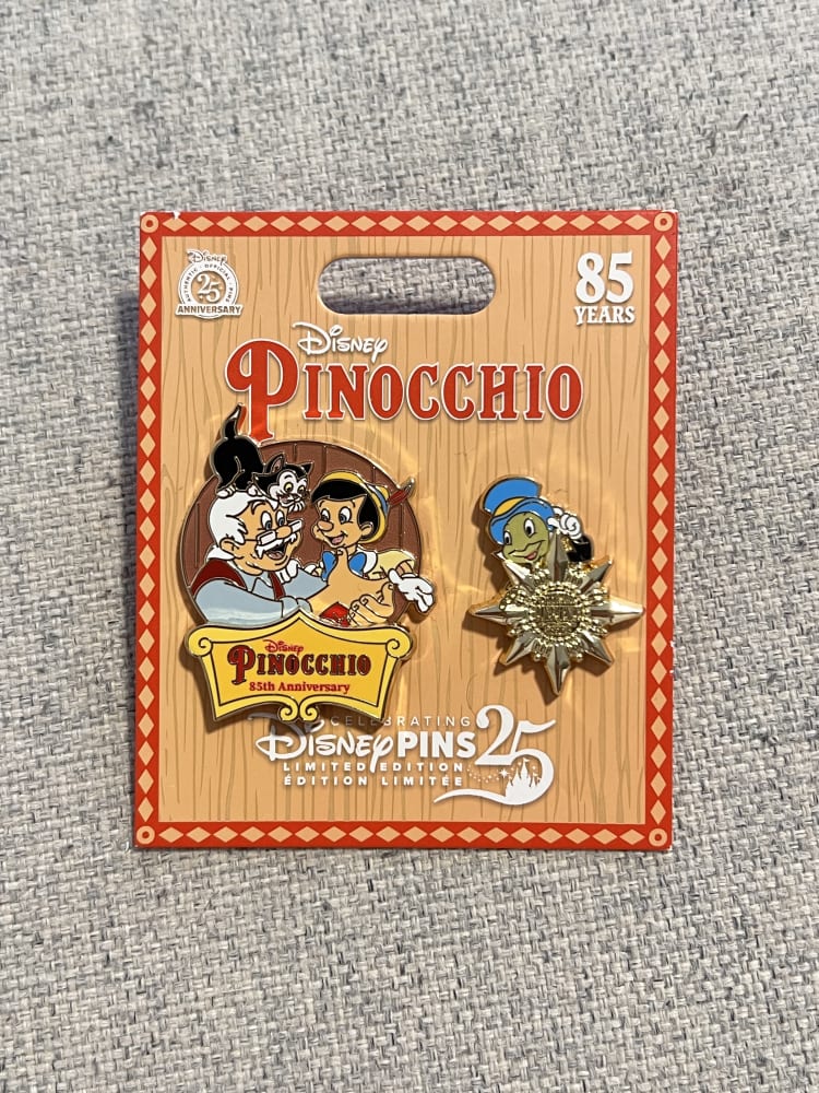 Disney Store Limited Edition Pinocchio 85th Anniversary Pin Set view 1