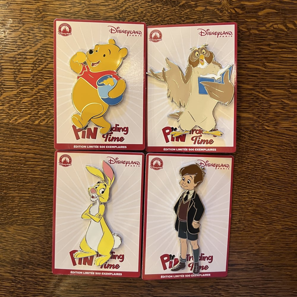 Disneyland Paris Pin Trading Time Winnie the Pooh Set of Four view 1