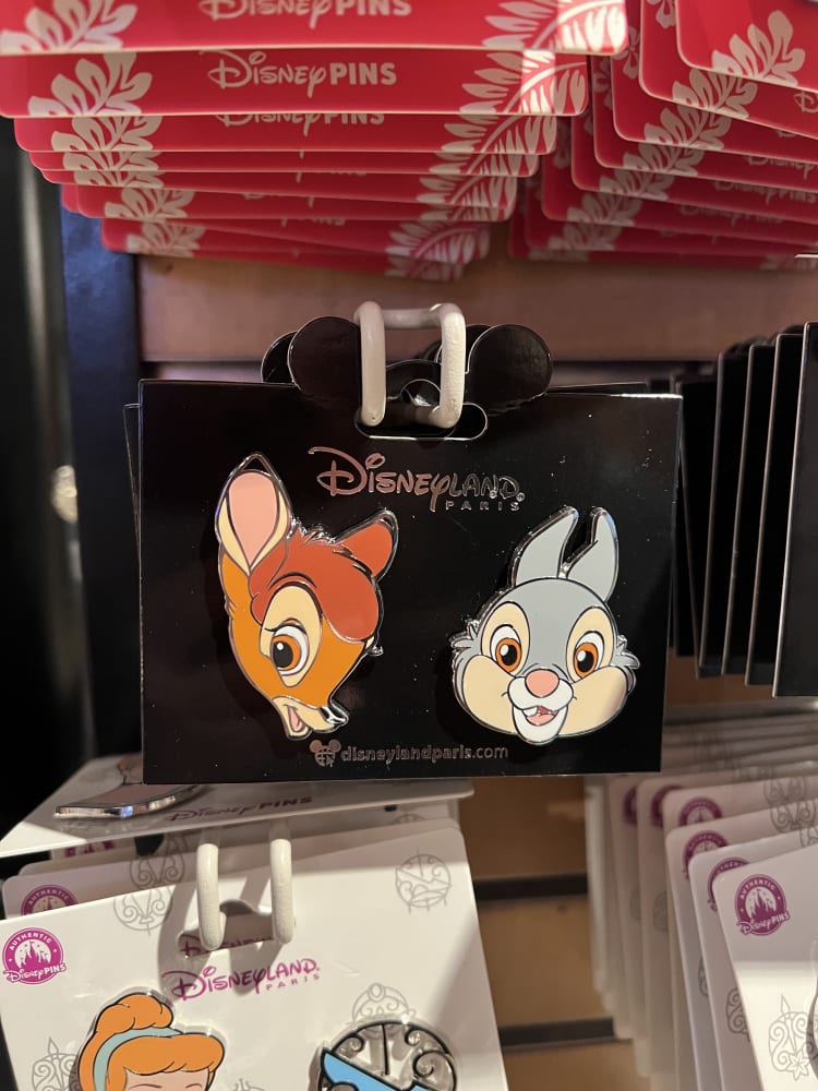 Disneyland Paris Character Heads Bambi Thumper Pin Set